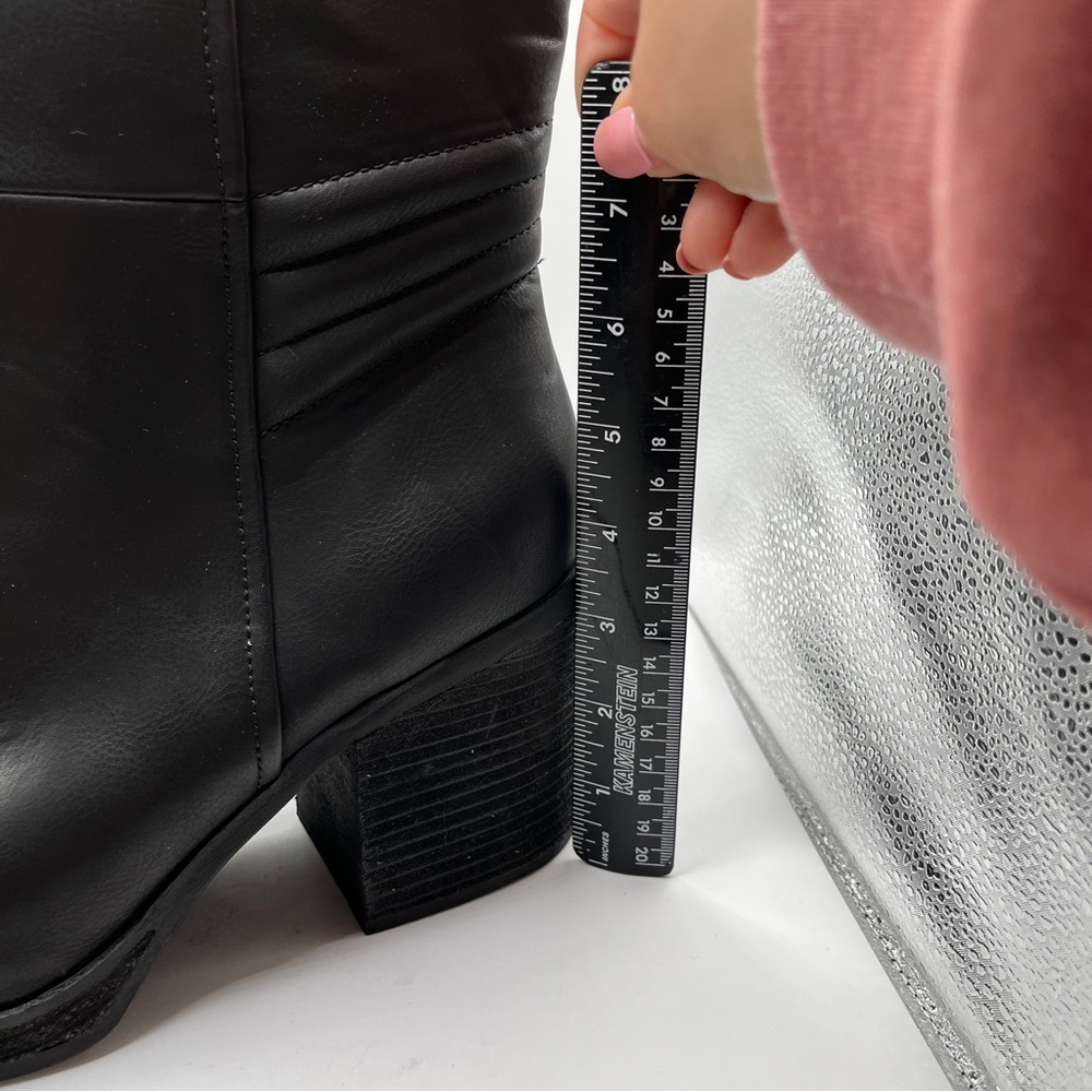 Korks Kork Ease Moergan Black Vegan Side Zip Boots Size 9.5M platform block - Picture 5 of 10